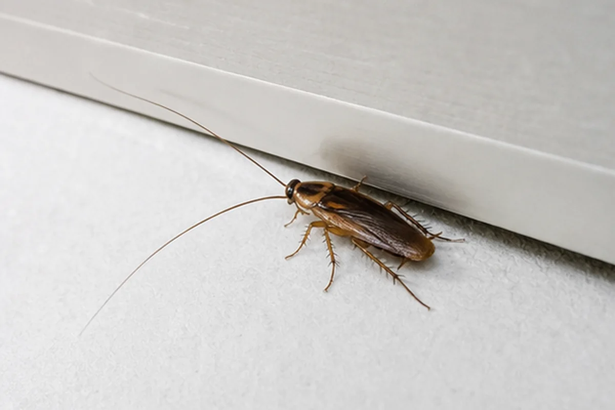 Cucaracha junto a una junta, imagen de referencia para la identificación